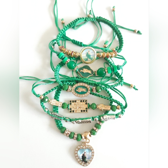 Thread Beaded Adjustable Bracelets religious Virgen de Guadalupe San Judas - Picture 7 of 16